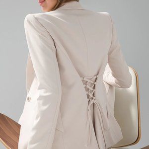 New white house black market lace up corset editor blazer 4 12